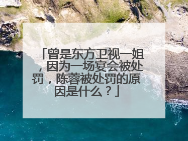 曾是东方卫视一姐,因为一场宴会被处罚,陈蓉被处罚的原因是什么?