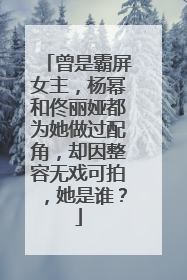 曾是霸屏女主,杨幂和佟丽娅都为她做过配角,却因整容无戏可拍,她是谁?