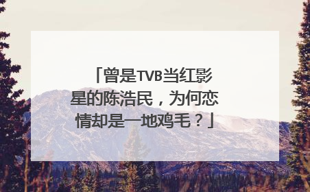 曾是TVB当红影星的陈浩民，为何恋情却是一地鸡毛？