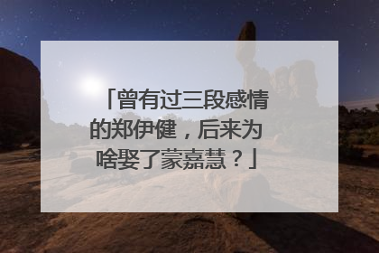 曾有过三段感情的郑伊健，后来为啥娶了蒙嘉慧？