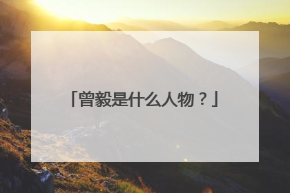 曾毅是什么人物？