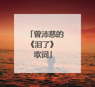 曾沛慈的《泪了》 歌词