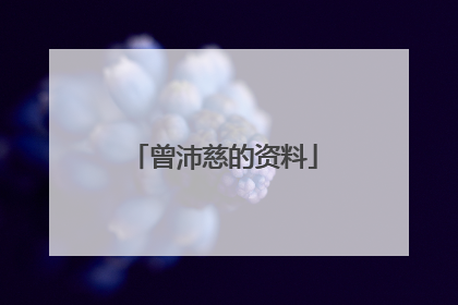 曾沛慈的资料