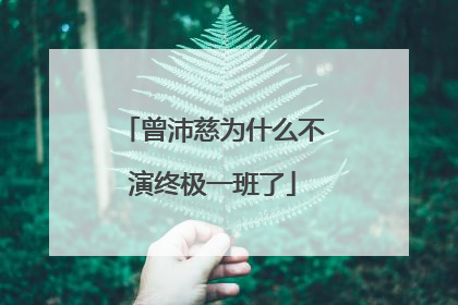 曾沛慈为什么不演终极一班了