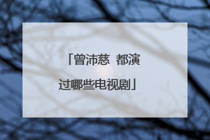 曾沛慈 都演过哪些电视剧