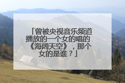 曾被央视音乐频道播放的一个女的唱的《海阔天空》,那个女的是谁?