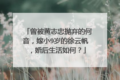 曾被黄志忠抛弃的何音,嫁小9岁的徐云帆,婚后生活如何?