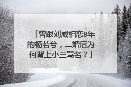 曾跟刘威相恋8年的杨若兮,二婚后为何背上小三骂名?