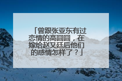 曾跟张亚东有过恋情的高圆圆,在嫁给赵又廷后他们的感情怎样了?