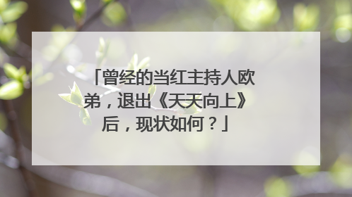 曾经的当红主持人欧弟，退出《天天向上》后，现状如何？