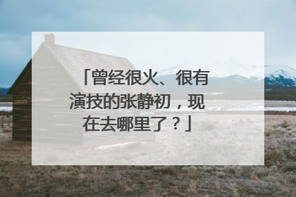 曾经很火、很有演技的张静初，现在去哪里了？