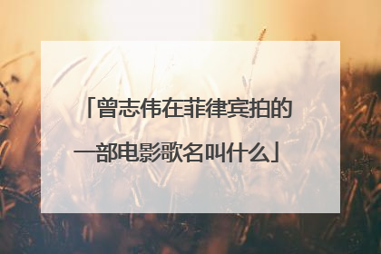 曾志伟在菲律宾拍的一部电影歌名叫什么