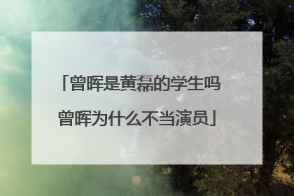 曾晖是黄磊的学生吗 曾晖为什么不当演员