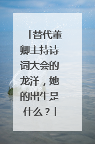 替代董卿主持诗词大会的龙洋，她的出生是什么？
