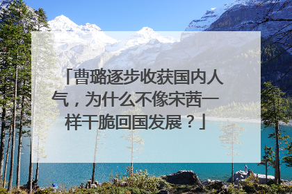 曹璐逐步收获国内人气，为什么不像宋茜一样干脆回国发展？
