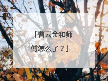 曹云金和师傅怎么了？