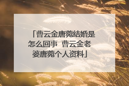 曹云金唐菀结婚是怎么回事 曹云金老婆唐菀个人资料