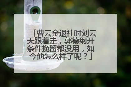 曹云金退社时刘云天跟着走，郭德纲开条件挽留都没用，如今他怎么样了呢？