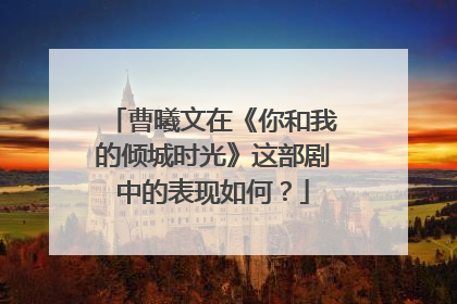 曹曦文在《你和我的倾城时光》这部剧中的表现如何?
