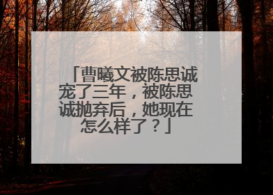 曹曦文被陈思诚宠了三年,被陈思诚抛弃后,她现在怎么样了?