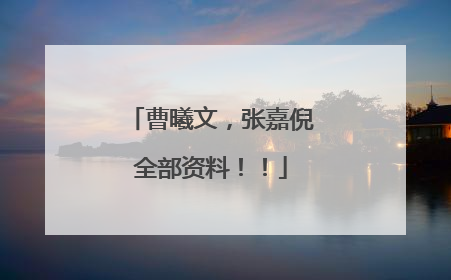 曹曦文,张嘉倪全部资料!!