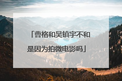 曹格和吴镇宇不和是因为拍微电影吗