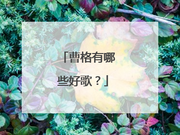 曹格有哪些好歌？