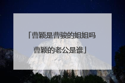 曹颖是曹骏的姐姐吗 曹颖的老公是谁