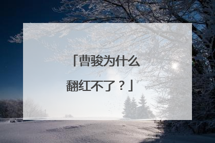 曹骏为什么翻红不了？
