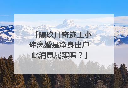 曝玖月奇迹王小玮离婚是净身出户此消息属实吗?