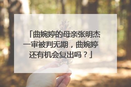 曲婉婷的母亲张明杰一审被判无期，曲婉婷还有机会复出吗？