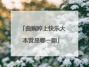 曲婉婷上快乐大本营是哪一期