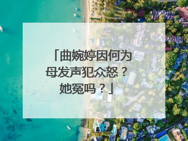 曲婉婷因何为母发声犯众怒?她冤吗?