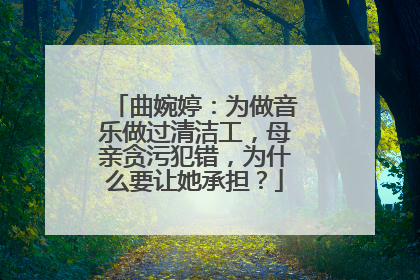 曲婉婷：为做音乐做过清洁工，母亲贪污犯错，为什么要让她承担？