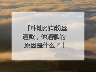 朴灿烈向粉丝道歉,他道歉的原因是什么?