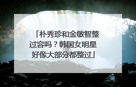 朴秀珍和金敏智整过容吗?韩国女明星好像大部分都整过
