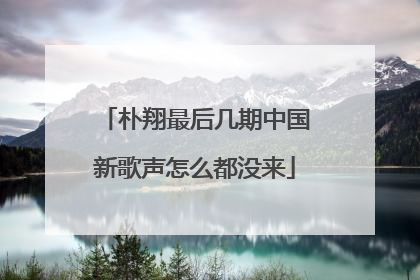 朴翔最后几期中国新歌声怎么都没来