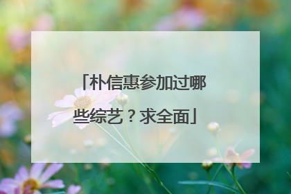 朴信惠参加过哪些综艺?求全面