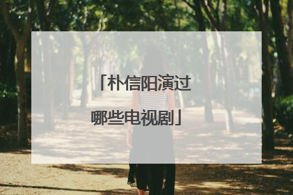 朴信阳演过哪些电视剧