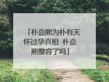 朴嘉熙为朴有天怀过孕真相 朴嘉熙整容了吗