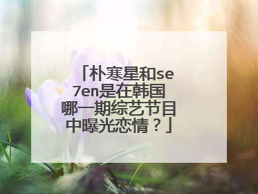 朴寒星和se7en是在韩国哪一期综艺节目中曝光恋情?