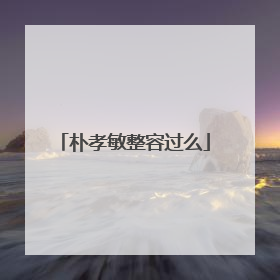 朴孝敏整容过么