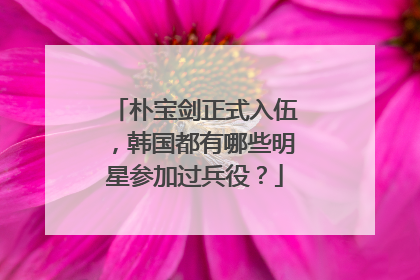 朴宝剑正式入伍，韩国都有哪些明星参加过兵役？