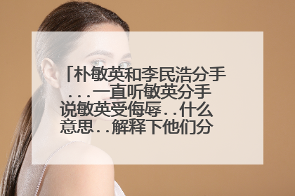 朴敏英和李民浩分手...一直听敏英分手说敏英受侮辱..什么意思..解释下他们分手后他们怎么说
