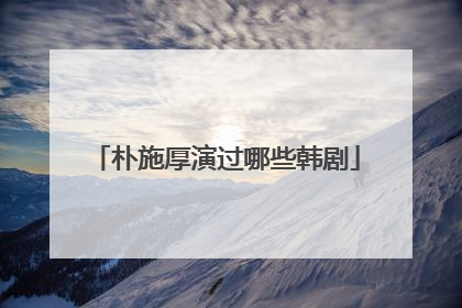 朴施厚演过哪些韩剧