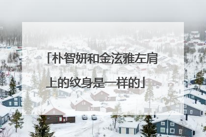 朴智妍和金泫雅左肩上的纹身是一样的