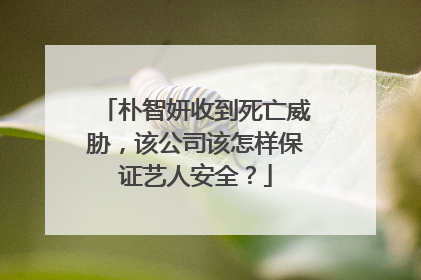 朴智妍收到死亡威胁，该公司该怎样保证艺人安全？