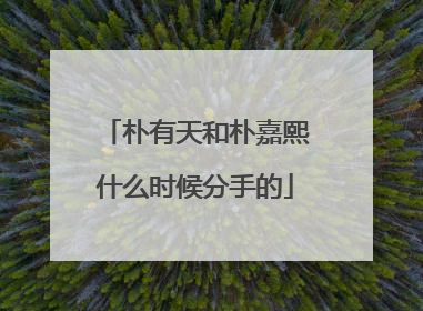 朴有天和朴嘉熙什么时候分手的