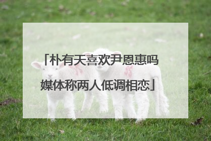 朴有天喜欢尹恩惠吗 媒体称两人低调相恋