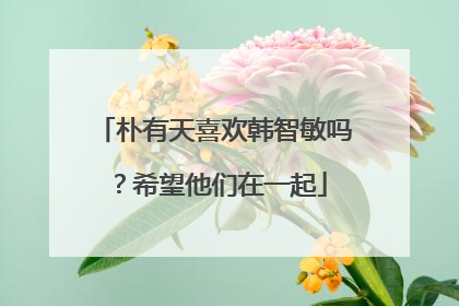 朴有天喜欢韩智敏吗?希望他们在一起